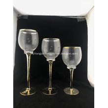 Plating Candle Holder With Gold Rim